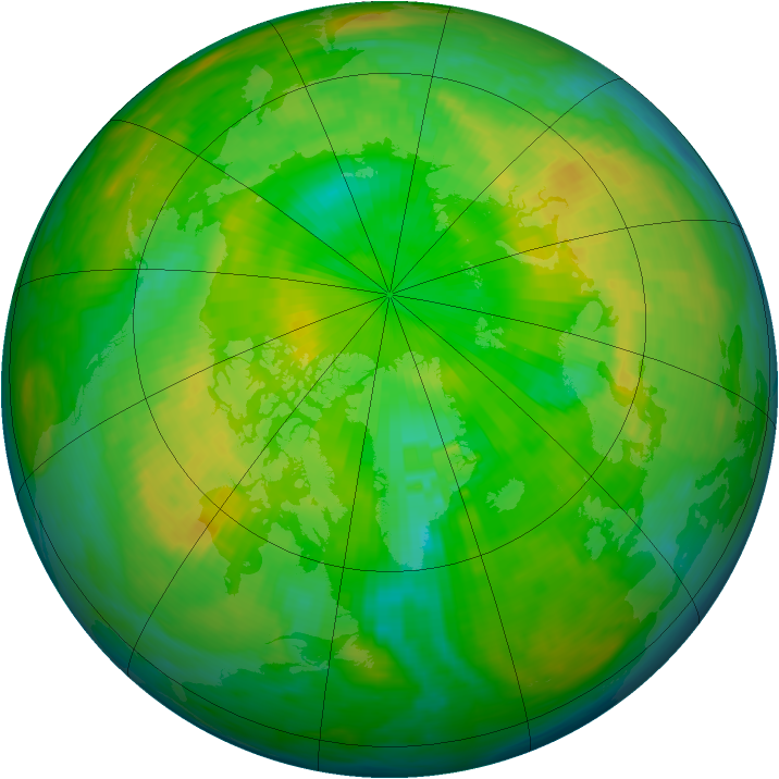Arctic ozone map for 25 May 1993